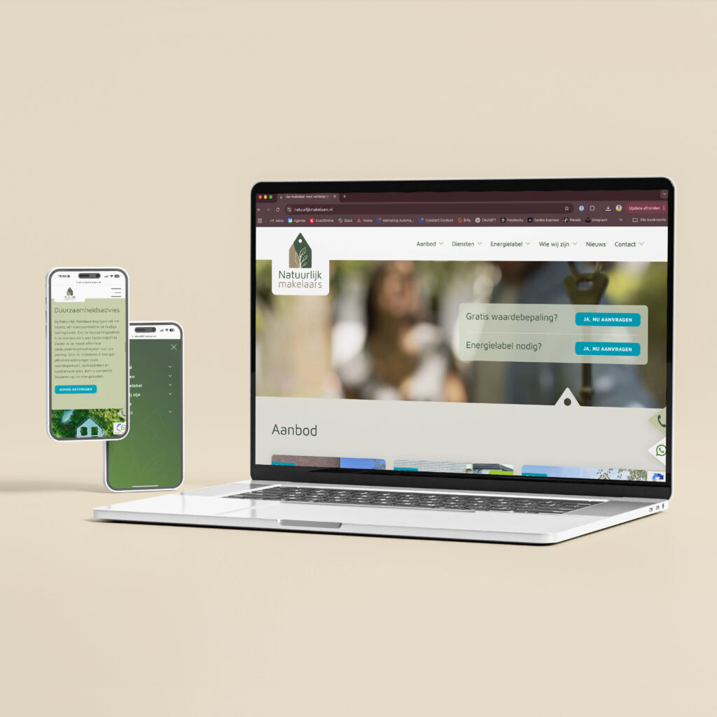 Natuurlijk Makelaars voorbeeld webdesign